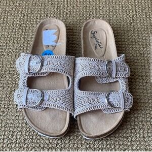 Seychelles Textured Tan Slide Sandals